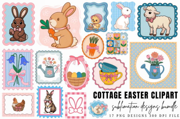 Download Cottage Easter Clipart Sublimation Desig - Sublimation Collection