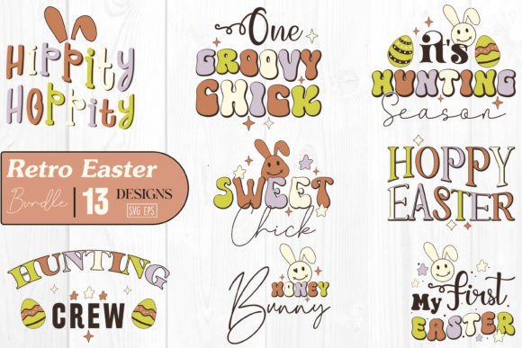 Download Retro Easter Day Quotes SVG Bundle Retro - Easter day quotes Collection