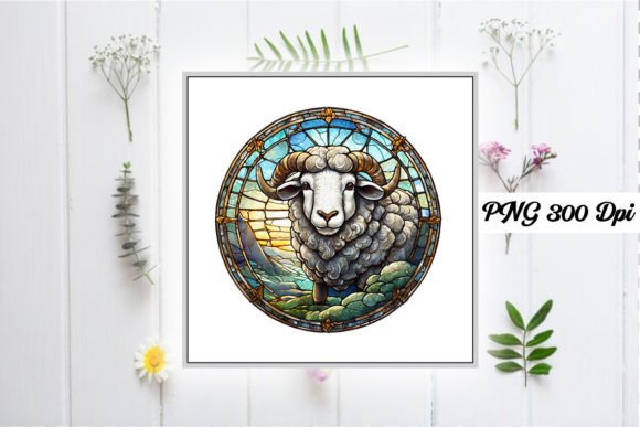 Download Sheep Stained Glass Sublimation Design - Sublimation Collection