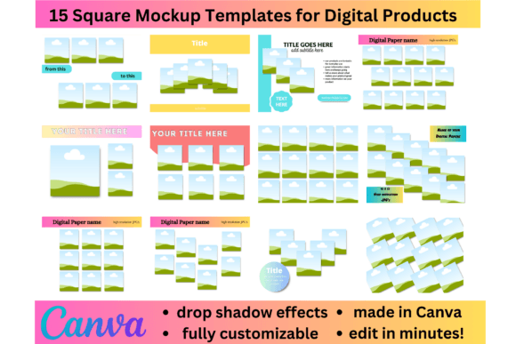 Download Square Paper Mockup Templates Canva - Premium Resources