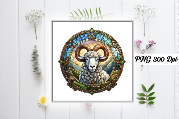 Download Sheep Stained Glass Sublimation Design - Sublimation Collection