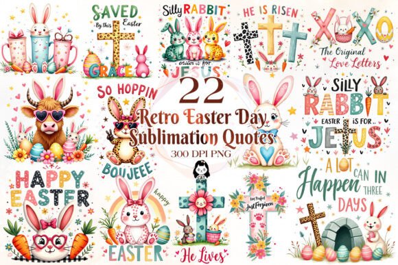 Download Retro Easter Day Sublimation Quotes - Sublimation Collection