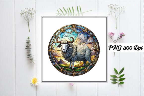 Download Sheep Stained Glass Sublimation Design - Sublimation Collection