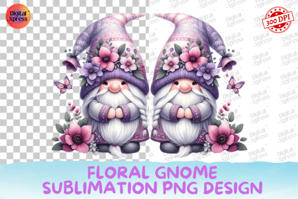 Download Floral Gnome Sublimation PNG Design - Sublimation Collection