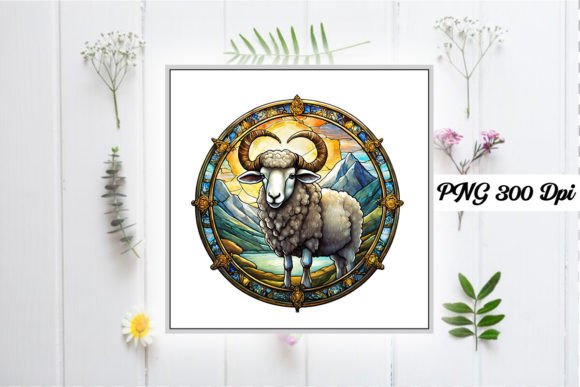 Download Sheep Stained Glass Sublimation Design - Sublimation Collection