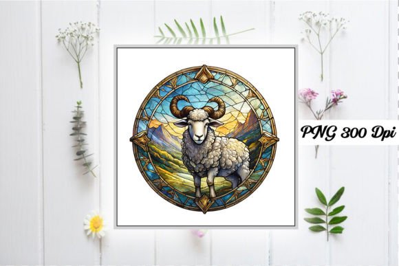 Download Sheep Stained Glass Sublimation Design - Sublimation Collection