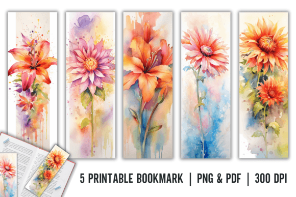 Download Flowers Bookmark Printable Sublimation - Sublimation Collection