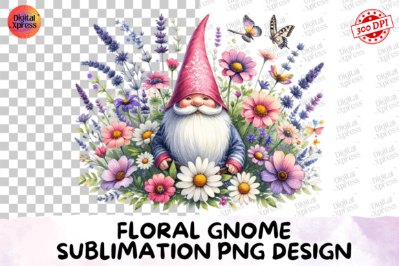 Download Floral Gnome Sublimation PNG Design - Sublimation Collection