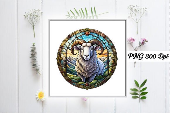 Download Sheep Stained Glass Sublimation Design - Sublimation Collection