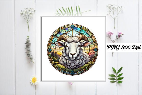 Download Sheep Stained Glass Sublimation Design - Sublimation Collection