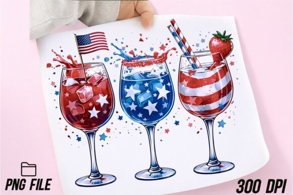 Download 4th of July Wine Glasses PNG Sublimation - Sublimation Collection
