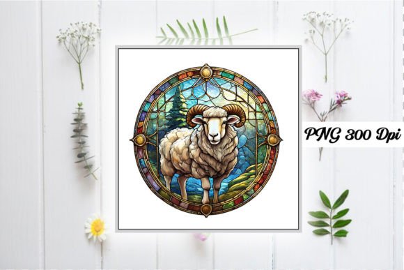 Download Sheep Stained Glass Sublimation Design - Sublimation Collection