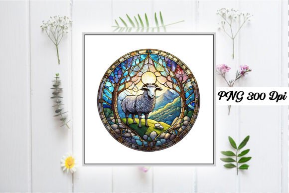 Download Sheep Stained Glass Sublimation Design - Sublimation Collection