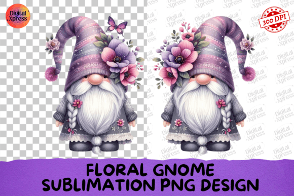 Download Floral Gnome Sublimation PNG Design - Sublimation Collection