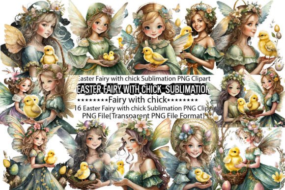 Download Easter Fairy with Chick Sublimation - Sublimation Collection